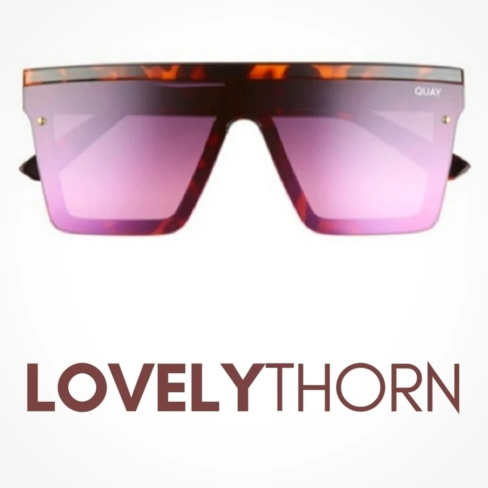 QUAY // ltd ed ashley graham collab tortoise frame black pink mirrored shields - Picture 10 of 16